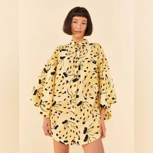 Farm Rio Bossa Banana Linen Blend Romper